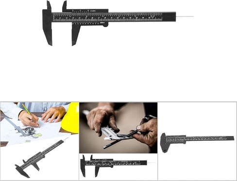 Plastic Vernier Caliper with Double Sided Scale High Accuracy 0.05mm Resolution 150mm Vernier Ruler for Jewelry Measurement School Exhibition Gifts (Black) in Saudi Arabia