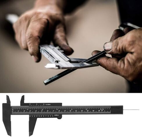 Plastic Vernier Caliper with Double Sided Scale High Accuracy 0.05mm Resolution 150mm Vernier Ruler for Jewelry Measurement School Exhibition Gifts (Black) in Saudi Arabia