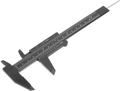 Plastic Vernier Caliper with Double Sided Scale High Accuracy 0.05mm Resolution 150mm Vernier Ruler for Jewelry Measurement School Exhibition Gifts (Black) in Saudi Arabia