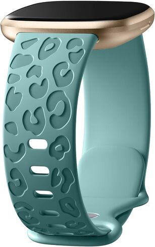 أحزمة Odbeai Leopard المحفورة متوافقة مع Fitbit Versa 4 Bands للنساء/Versa 3 Bands، من أجل Fitbit Sense 2 Bands/Sense Bands، حزام معصم بديل مقاوم للماء من السيليكون الناعم الفاخر in Saudi Arabia