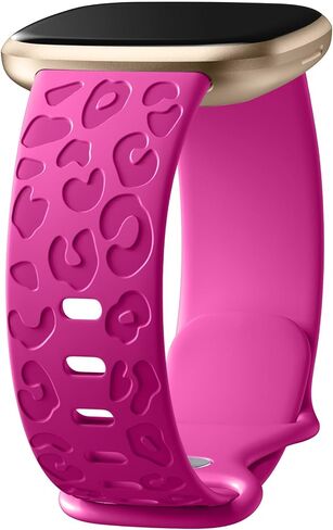 Odbeai Leopard Bands Compatible with Fitbit Versa 4/Sense 2/Sense/Versa 3 | Cute Fancy Bands Compatible with Fitbit Versa 4 Bands for Women, Soft Silicone Sport Strap for Sense 2/Sense/Versa 3 Bands in Saudi Arabia