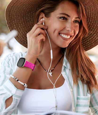 Odbeai Leopard Bands Compatible with Fitbit Versa 4/Sense 2/Sense/Versa 3 | Cute Fancy Bands Compatible with Fitbit Versa 4 Bands for Women, Soft Silicone Sport Strap for Sense 2/Sense/Versa 3 Bands in Saudi Arabia