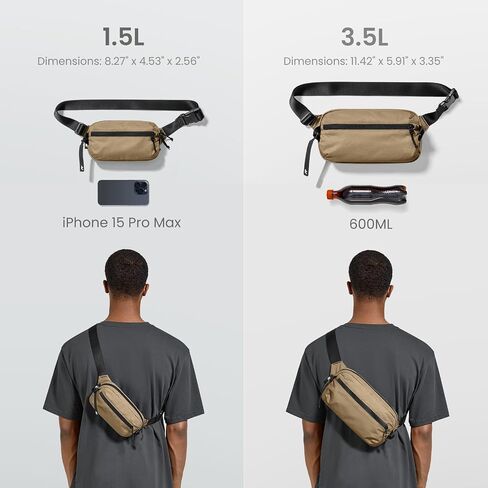 tomtoc 3.5L X-Pac Sling Bag with RFID Blocking Crossbody Pack for Men Women in Kuwait