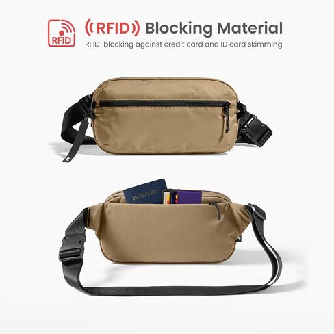 tomtoc 3.5L X-Pac Sling Bag with RFID Blocking Crossbody Pack for Men Women in Kuwait