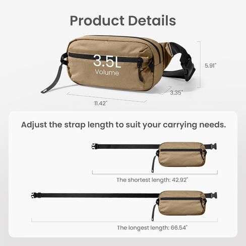 tomtoc 3.5L X-Pac Sling Bag with RFID Blocking Crossbody Pack for Men Women in Kuwait