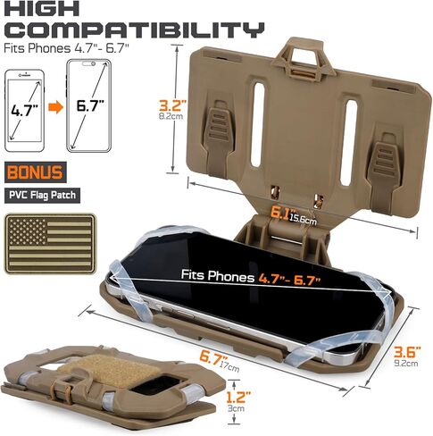 WYNEX التكتيكية لوحة الناقل الهاتف جبل مولي سترة الملحقات هاتف محمول حامل الصدر لحجم الشاشة 4.7 "-6.7" in Kuwait