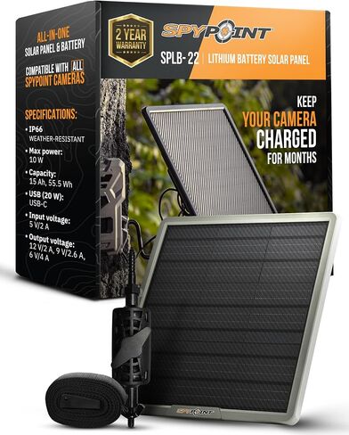 SPYPOINT Solar Panel for Trail Camera with Internal Battery for Outdoor Trail Camera Solar Panel (SPLB-10) in Saudi Arabia