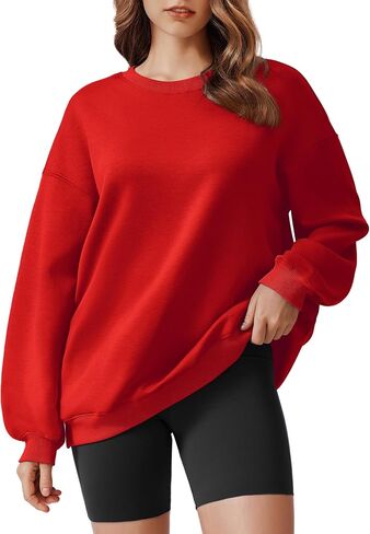 PINSPARK Sweatshirt for Women Oversized 2024 Fall Outfit Long Sleeve Y2K Pullover Top Crewneck Sweat Shirts with Side Pockets in Saudi Arabia