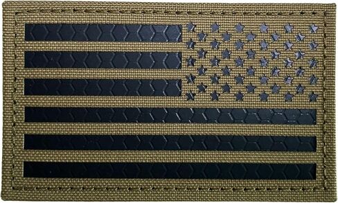 2x3.5 Infrared IR US USA American Flag Patch Tactical Vest Patch Hook-Fastener Backing (Black-Reversed) in Saudi Arabia