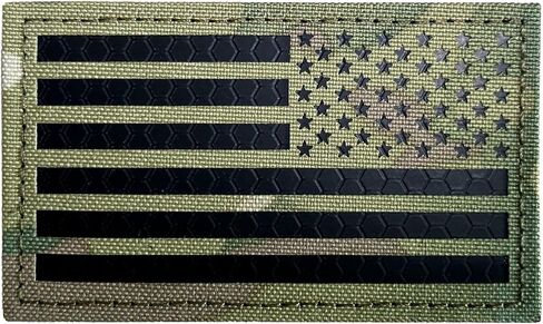 2x3.5 Infrared IR US USA American Flag Patch Tactical Vest Patch Hook-Fastener Backing (Black-Reversed) in Saudi Arabia
