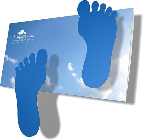 Child Footprints Stickers - for Smooth Floors, Tiles, Concrete, Vinyl, - Set of 24 red Adhesive feet in Kuwait