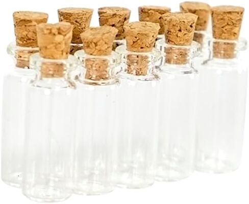 Achard واضح زجاجة البورسليكات الزجاج مع الفلين 1 مللي زجاجة قابلة للكسر الدعامة هدية الجرار الحرف 50 قطعة-10*28*05 مللي متر in Saudi Arabia