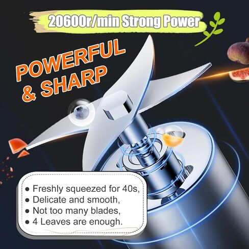 4 In 1 Portable Blender, Personal Size Blender for Shakes and Grind Coffee with 4 Ultra Sharp Blades, 10Oz Powerful Juicer, Mini Blender Cup for Office, Gym, Kitchen in Saudi Arabia