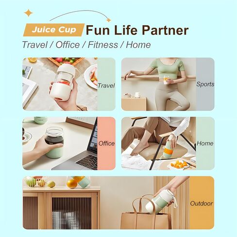 4 In 1 Portable Blender, Personal Size Blender for Shakes and Grind Coffee with 4 Ultra Sharp Blades, 10Oz Powerful Juicer, Mini Blender Cup for Office, Gym, Kitchen in Saudi Arabia