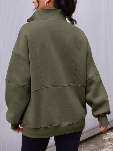 AUTOMET Women's Half Zip Oversized Sweatshirts Fleece Long Sleeve Hoodies Casual Sweaters with Pockerts in Saudi Arabia
