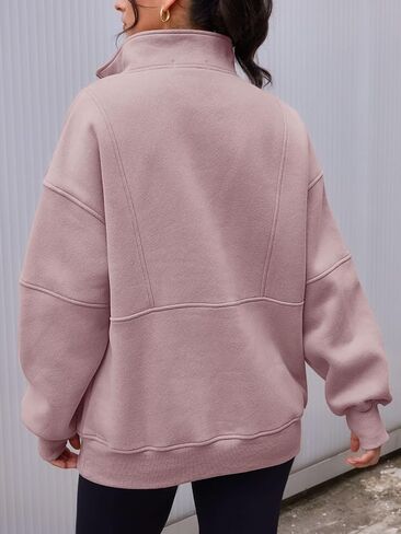AUTOMET Women's Half Zip Oversized Sweatshirts Fleece Long Sleeve Hoodies Casual Sweaters with Pockerts in Saudi Arabia