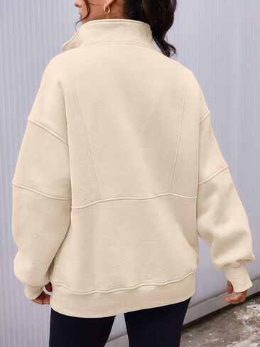 AUTOMET Women's Half Zip Oversized Sweatshirts Fleece Long Sleeve Hoodies Casual Sweaters with Pockerts in Saudi Arabia