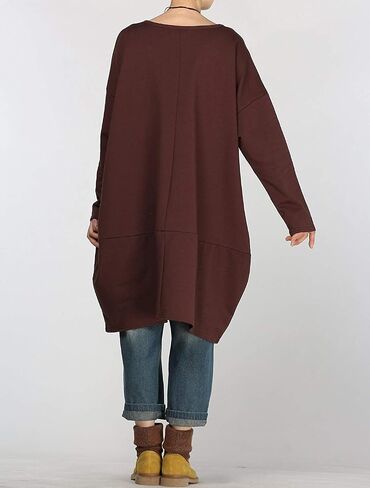 Minibee Women's Crewneck Oversized Sweatshirt Casual Loose Sweatshirts Long Sleeve Pullover Tunic Tops with Pocket in Saudi Arabia