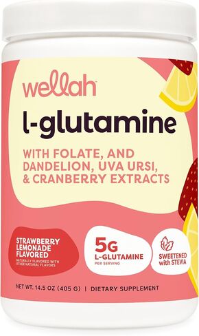 L-Glutamine Strawberry Lemonade Flavored (50 Servings) - 5g L-Glutamine Per Serving, Sweetened with Stevia in Saudi Arabia
