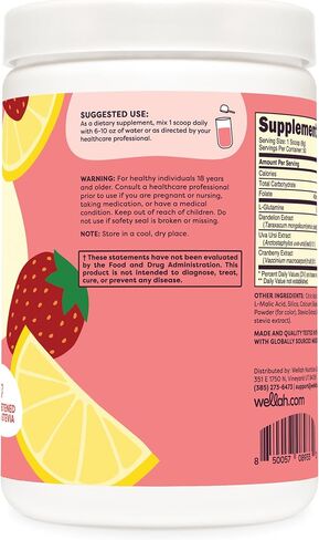 L-Glutamine Strawberry Lemonade Flavored (50 Servings) - 5g L-Glutamine Per Serving, Sweetened with Stevia in Saudi Arabia
