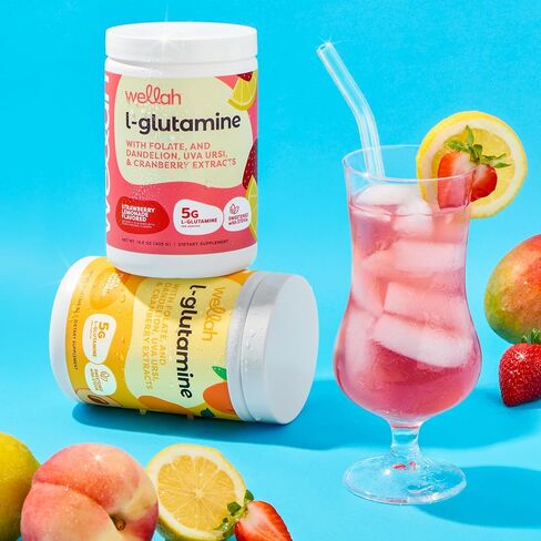 L-Glutamine Strawberry Lemonade Flavored (50 Servings) - 5g L-Glutamine Per Serving, Sweetened with Stevia in Saudi Arabia