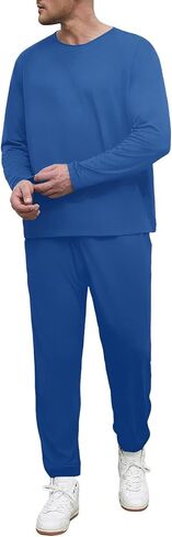 Lexiart Mens Tracksuits Set Athlete 2 Piece Outfits Long Sleeve Breathable Sweatsuits in Saudi Arabia