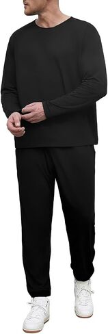 Lexiart Mens Tracksuits Set Athlete 2 Piece Outfits Long Sleeve Breathable Sweatsuits in Saudi Arabia