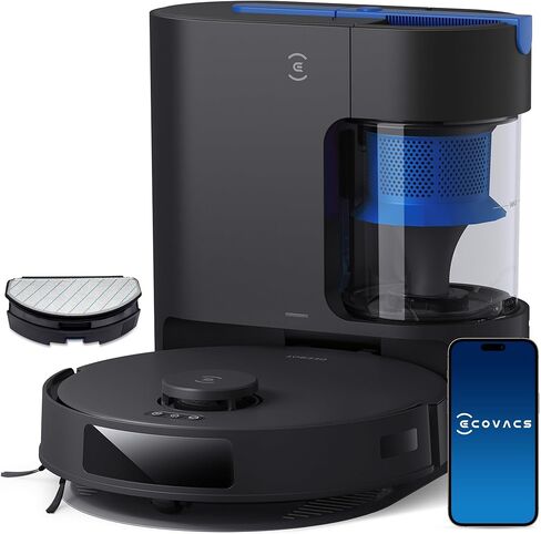 ECOVACS DEEBOT N20 PRO Plus Robot Vacuum and Mop,with Bagless Self Emptying Station, 8000Pa Suction,OZMO Pro 2.0 Vibrating Mopping System, Anti-Tangle Technology,45-Day Capacity,300 Minutes Runtime in Saudi Arabia