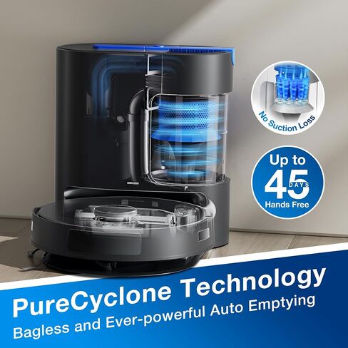 ECOVACS DEEBOT N20 PRO Plus Robot Vacuum and Mop,with Bagless Self Emptying Station, 8000Pa Suction,OZMO Pro 2.0 Vibrating Mopping System, Anti-Tangle Technology,45-Day Capacity,300 Minutes Runtime in Saudi Arabia