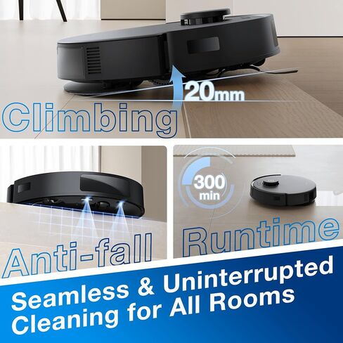 ECOVACS DEEBOT N20 PRO Plus Robot Vacuum and Mop,with Bagless Self Emptying Station, 8000Pa Suction,OZMO Pro 2.0 Vibrating Mopping System, Anti-Tangle Technology,45-Day Capacity,300 Minutes Runtime in Saudi Arabia