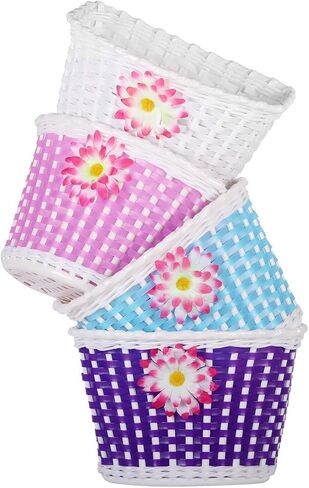 DRBIKE Kids Bike Basket for 12 14 16 inch Toddler Bike, Replacement Girls Bike Basket with Flower or Bowknot, Kids Bike Accessories in Saudi Arabia