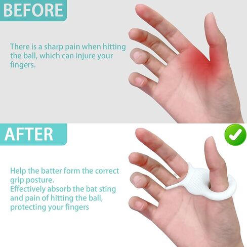 2 PCS Soft Silicone Baseball Thumb Guard for Batting, Reduces Bat Sting & Absorbs Shocks to Prevent Blisters, Swing Hitting Training Aid with Hand Protection in Saudi Arabia