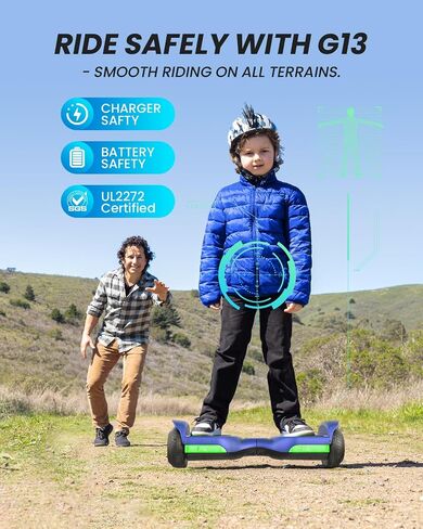 Gyroor Hoverboard New G13 All Terrain Hoverboard with LED Lights & 500W Motor, Self Balancing Off Road Hoverboards with Bluetooth for Kids ages 6-12 and Adults in Saudi Arabia