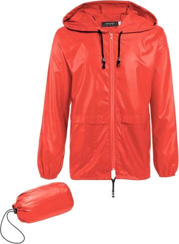 COOFANDY Mens Packable Rain Jacket Lightweight Waterproof Raincoat with Hood Outdoor Rain Gear Travel Hiking Cycling in Saudi Arabia