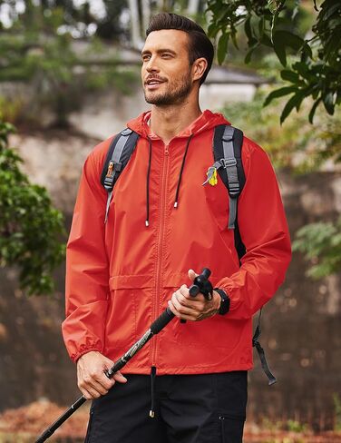 COOFANDY Mens Packable Rain Jacket Lightweight Waterproof Raincoat with Hood Outdoor Rain Gear Travel Hiking Cycling in Saudi Arabia