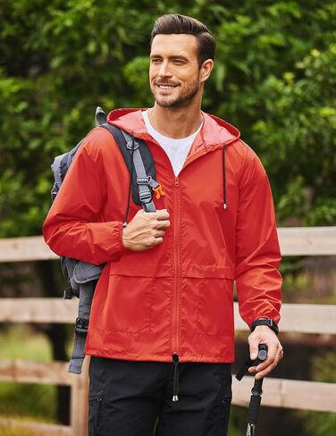 COOFANDY Mens Packable Rain Jacket Lightweight Waterproof Raincoat with Hood Outdoor Rain Gear Travel Hiking Cycling in Saudi Arabia