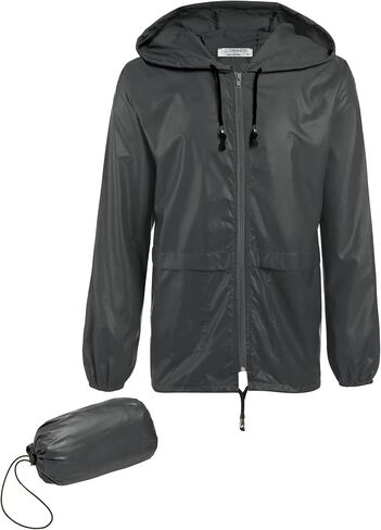 COOFANDY Mens Packable Rain Jacket Lightweight Waterproof Raincoat with Hood Outdoor Rain Gear Travel Hiking Cycling in Saudi Arabia