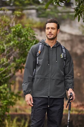COOFANDY Mens Packable Rain Jacket Lightweight Waterproof Raincoat with Hood Outdoor Rain Gear Travel Hiking Cycling in Saudi Arabia