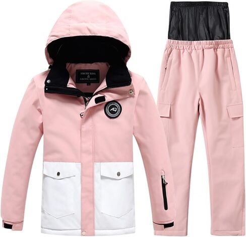 طقم جاكيت للأطفال وبنطلون ثلجي للأولاد في الشتاء على الجليد بدلة للفتيات معطف تزلج مقاوم للماء in Kuwait