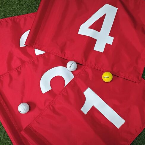 KINGTOP Numbered Golf Flag 20x14 Inch - 420D Dual-layer Nylon, Double Sided Printed, Tube Inserted - Standard Putting Green Flags for Backyard Practice, Golf Courses, Country Club, 1-4 in Kuwait