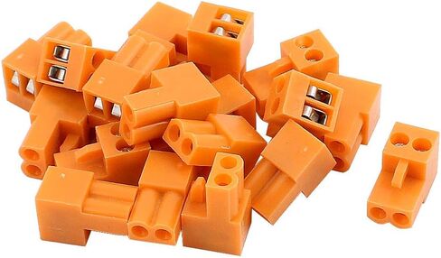 uxcell 20Pcs 300V HT3.96K 3.96mm Pitch 2P PCB Screw Terminal Block Connector Orange in Saudi Arabia