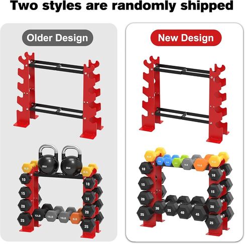Dumbbell Rack Stand Only, Weight Rack for Dumbbells Strength Training Dumbbell Racks Red and Black 5 Tier 450LBS Capacity Weight Rack for Home Gym Weight Storage Organizer Racks, Suitable for 8-30 LBS in Kuwait