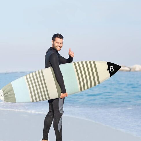 غطاء جورب ركوب الأمواج من WOOWAVE مضاد للأشعة فوق البنفسجية، غطاء جورب ركوب الأمواج سريع الجفاف، حقيبة واقية مضادة للتصادمات، مناسبة للوح القصير، لوح السمك، اللوح الطويل، مقاس 5.8أقدام، 6أقدام، 6.6أقدام، 7أقدام، 8أقدام، 9أقدام in Kuwait