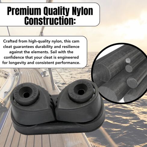 BLUESHARK Nylon Sailing Cam Cleat 130 for Line Sizes 1/8" in to 3/8" in (3-10mm) | 200 lb Safe Working Load 500 lb Breaking Load | Premium Quality in Saudi Arabia