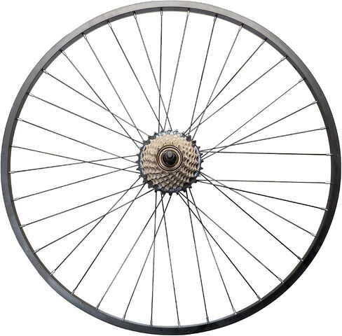 Hiland 26"x1.95" Alloy Mountain Bike Wheels, Front & Back MTB Wheelset with 7 Speed Freewheel, Bolt On Axle, Bicycle Accessories for Adult Bikes in Saudi Arabia