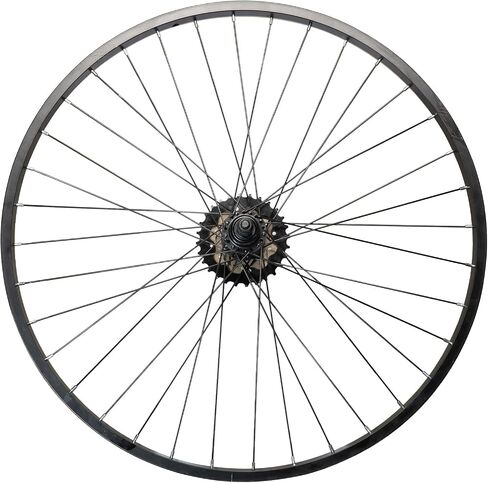Hiland 26"x1.95" Alloy Mountain Bike Wheels, Front & Back MTB Wheelset with 7 Speed Freewheel, Bolt On Axle, Bicycle Accessories for Adult Bikes in Saudi Arabia
