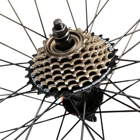 Hiland 26"x1.95" Alloy Mountain Bike Wheels, Front & Back MTB Wheelset with 7 Speed Freewheel, Bolt On Axle, Bicycle Accessories for Adult Bikes in Saudi Arabia