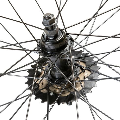 Hiland 26"x1.95" Alloy Mountain Bike Wheels, Front & Back MTB Wheelset with 7 Speed Freewheel, Bolt On Axle, Bicycle Accessories for Adult Bikes in Saudi Arabia