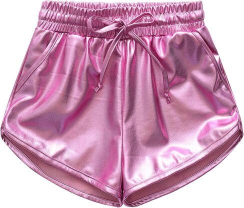 Girls Metallic Shorts Sparkle Hot Pants Shiny Dance Outfits Atletic Short Pants in Saudi Arabia