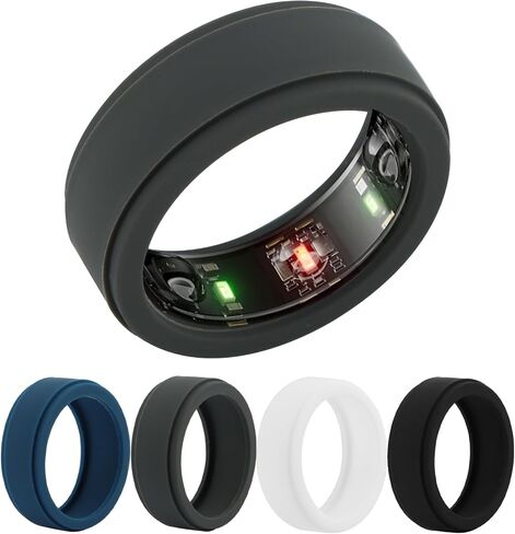 JIANWEI 4PCS Silicone Ring Cover Compatible with Oura Ring Protector, Anti-Scratch Protective Elastic Silicone Oura Ring Cover Compatible for Oura Ring Gen 3-M for 10-13 in Saudi Arabia